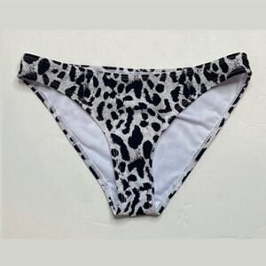 Cabana del sol black grey and white leopard print bikini bottoms
